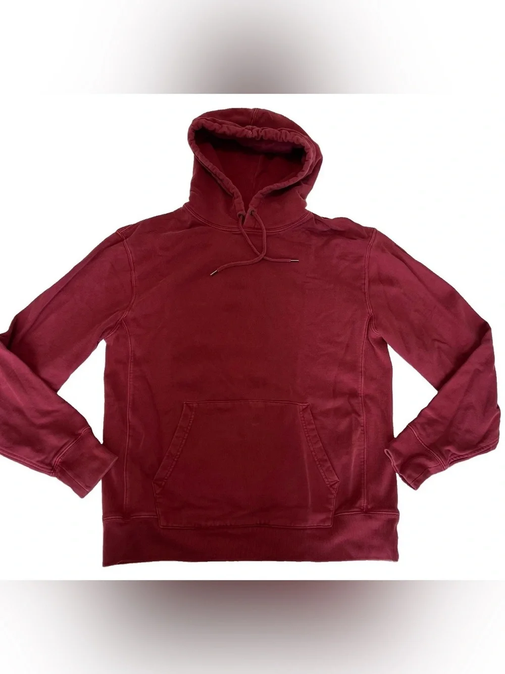 J. Crew Hoodie Mens M Knit Goods Pullover Sweatshirt Burgundy H4576